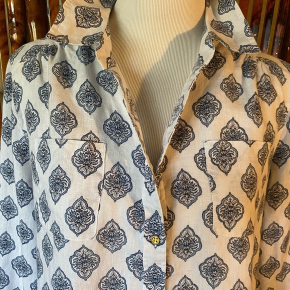 100% Linen Charter Club Luxury Long Sleeve Button-down Shirt  - Large - Picture 2 of 5